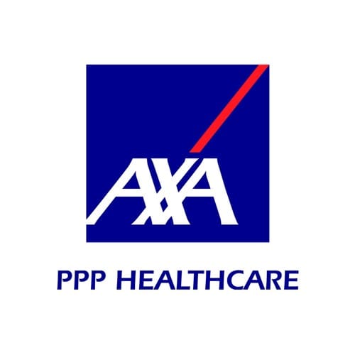 AXA PPP Healthcare logo with blue background